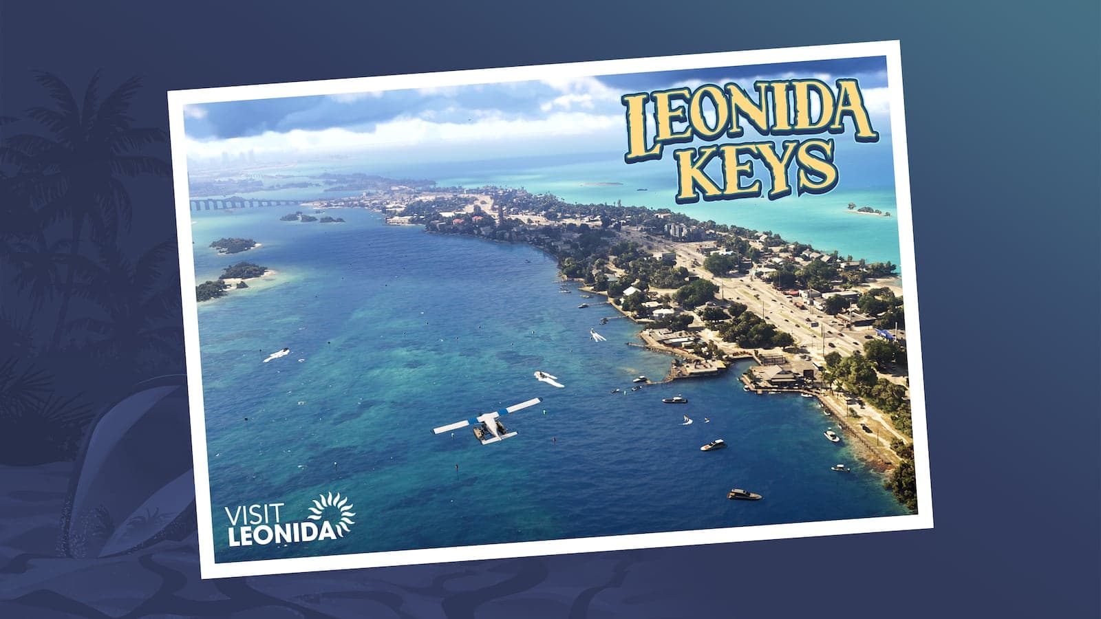 Postal oficial de Leonida Keys, un archipiélago costero de Grand Theft Auto VI